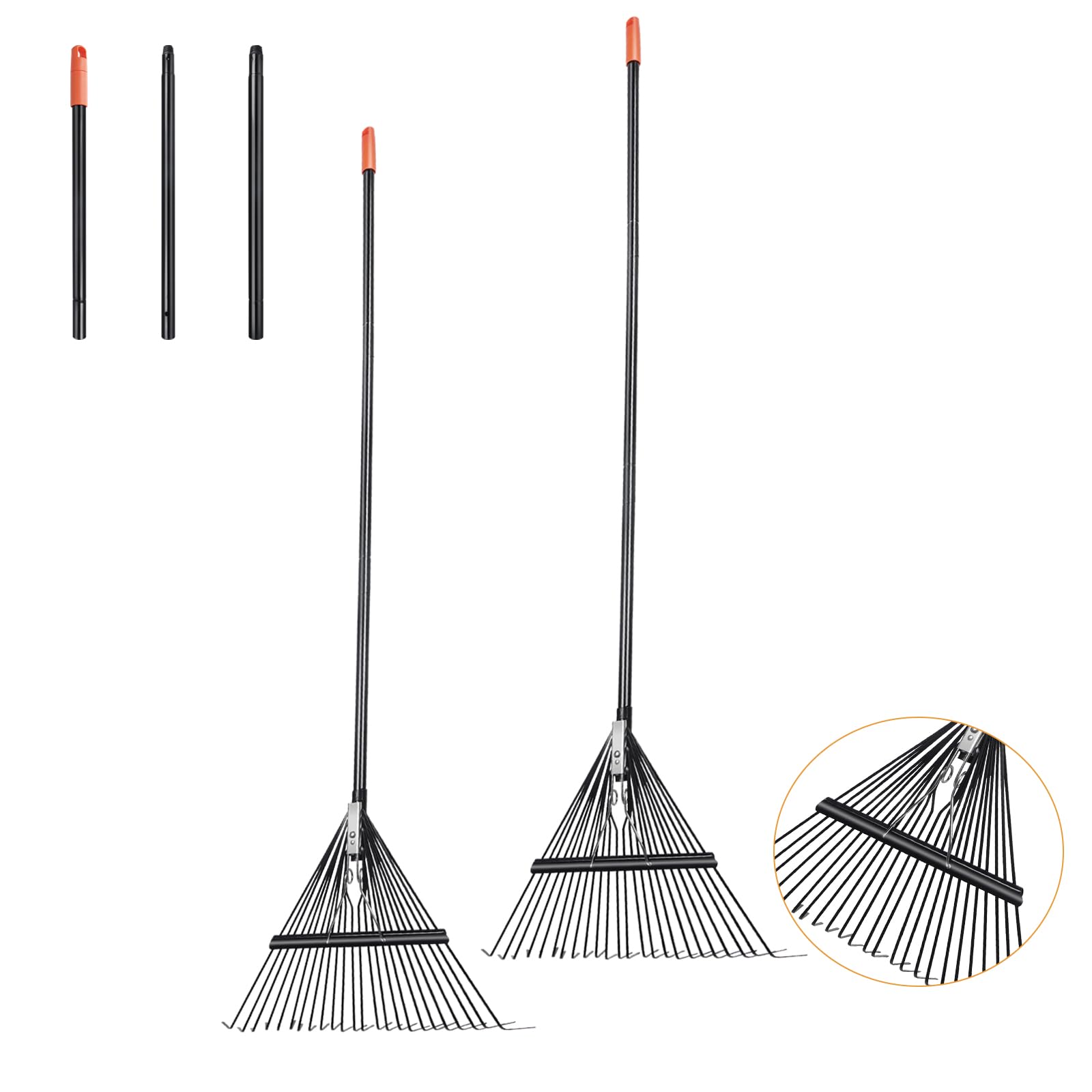 SOHNVWTGD Thatch Rake for Lawn with 74inch Handle, 15 inch Dethatcher Rake for Grass to ing Dead Grass, Efficient Steel Metal Rake for Dethatching, Heavy Duty Thatching Rakes for Garden, Yard