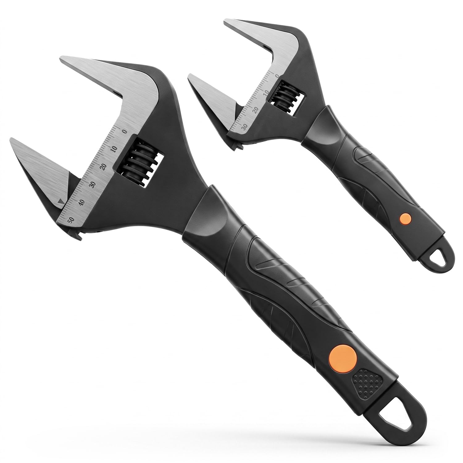QWORK® Adjustable Spanner, Wide Jaw Opening Wrench Set, 6 inch 10 inch Adjustable Wrench, Plumbers Wrench, Plumbing Tools