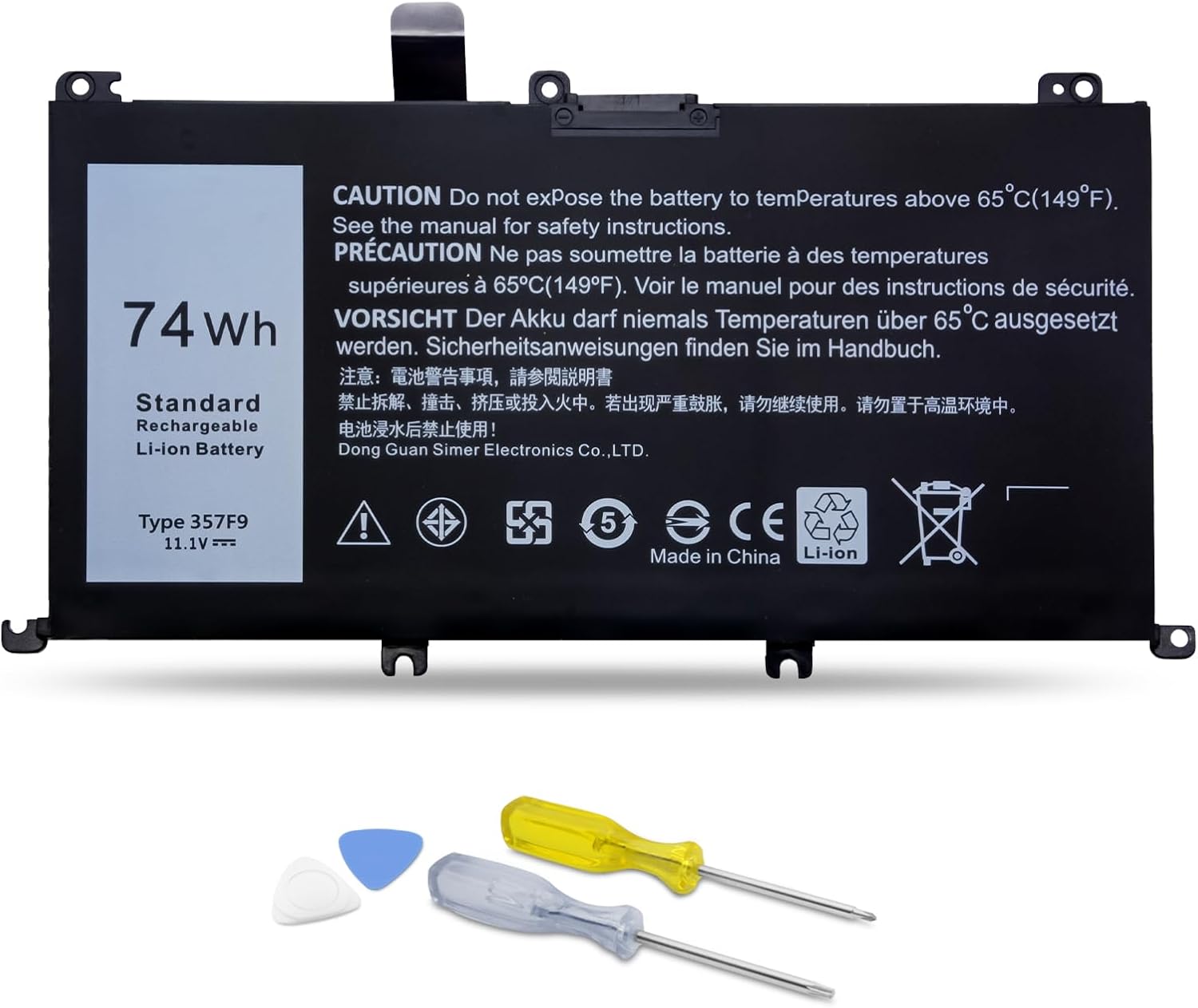 DJW 74W 357F9 Battery for Laptop Dell Inspiron 15 7000 Gaming 7559 7566 7567 7557 i7559 Series 15 5000 5576 5577 Series P57F 71JF4 071JF4 P65F P65F001 0GFJ6 0357F9