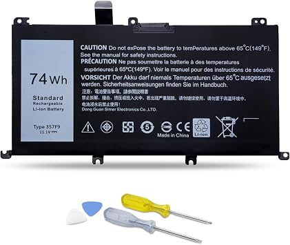 DJW 74W 357F9 Battery for Laptop Dell Inspiron 15 7000 Gaming 7559 7566 7567 7557 i7559 Series 15 5000 5576 5577 Series P57F 71JF4 071JF4 P65F P65F001 0GFJ6 0357F9