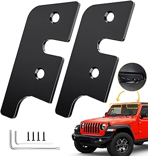 Jeep Visor Repair Kit,2PCS Upgrade Full Coverage Aluminum Alloy Sun Visor Clips Replacement for Jeep Wrangler JK 2018/Wrangler 2018-2023/Gladiator 2020 2021 2022 2023 Car Accessories