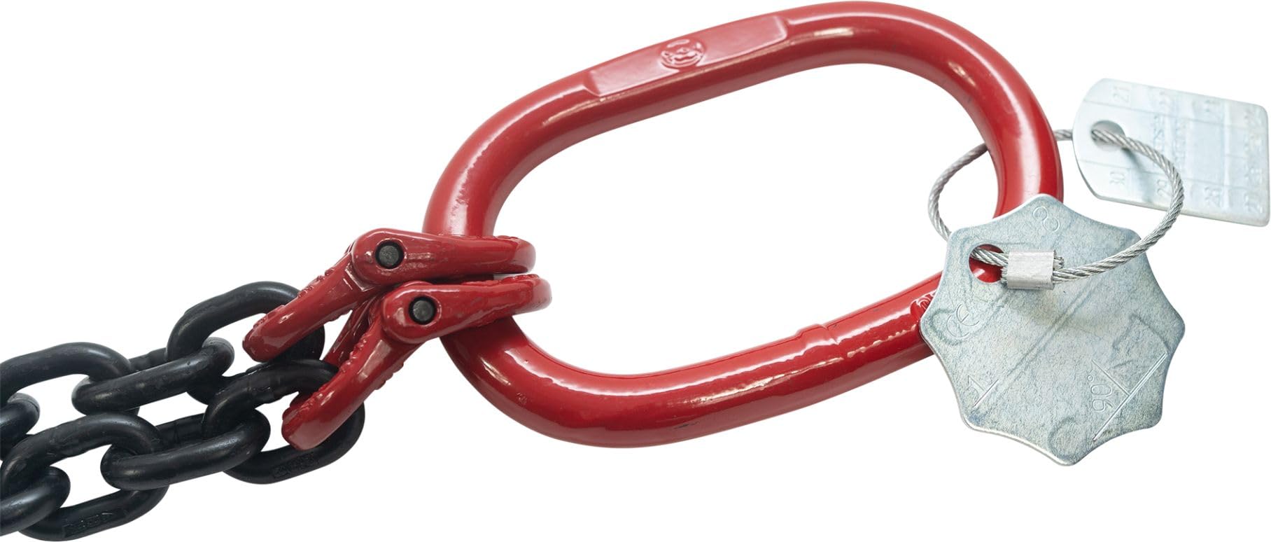 Dolezych DoKett - Catena a 2 fili, classe 8, lunghezza 1 m, catena per gru, con gancio a forcella, capacità di carico fino a 45°, 2000 kg fino a 60°