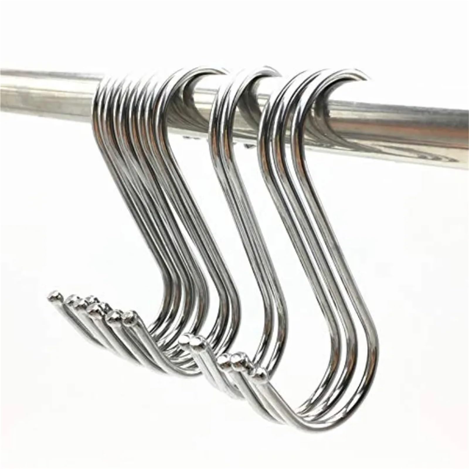 Paquete de 6 ganchos colgantes duraderos con forma gancho en S sólido resistente 4,8 Ih for artículos herramientas piezas automóvil bicicleta