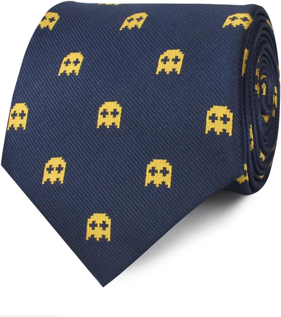OTAA Yellow Ghost Pixel Necktie Casual Ties for Men - Perfect Neck Tie for Groomsmen Wedding Ties or Formal Occasions - Ideal Gifts for Him