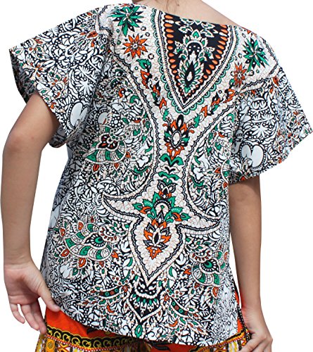RaanPahMuang Branded Bright Kaftan Boubou Africa Short Sleeve Childs Unisex Shirt2