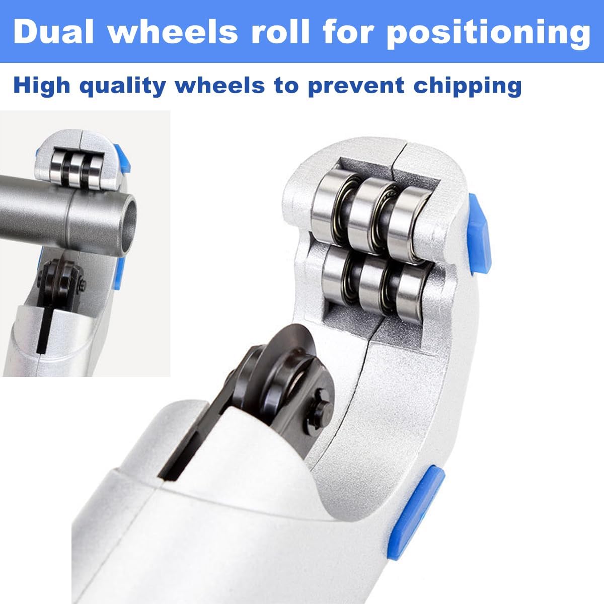 Pipe Cutter, （Contains 2 cutting blades）Tubing Cutter Tool, Copper Pipe Cutter Tool 3/16" to 2" Outer Diameter, for cutting copper pipes, stainless steel pipes, aluminum pipes and PVC pipes