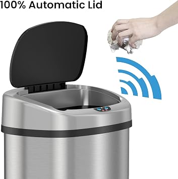 with 1 Waterproof Reusable “Trash” Vinyl Sticker, Oval Shape