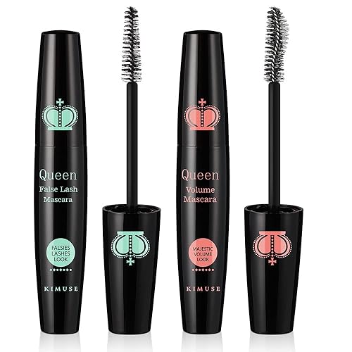 KIMUSE Máscara de pestañas largas y máscara voluminizadora maquillaje de máscara alargadora e impermeable sin descamación sin manchas sin