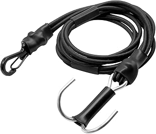 OGRC 1/8 1/10 RC Crawler Elastic Kinetic Winch Strap Elastic Strap Rope with Hooks, Escape Rope, Rescue Trailer Hook for TRX4 Axial SCX10 I II Capra RR10 RC Crawler Accessories (Black)