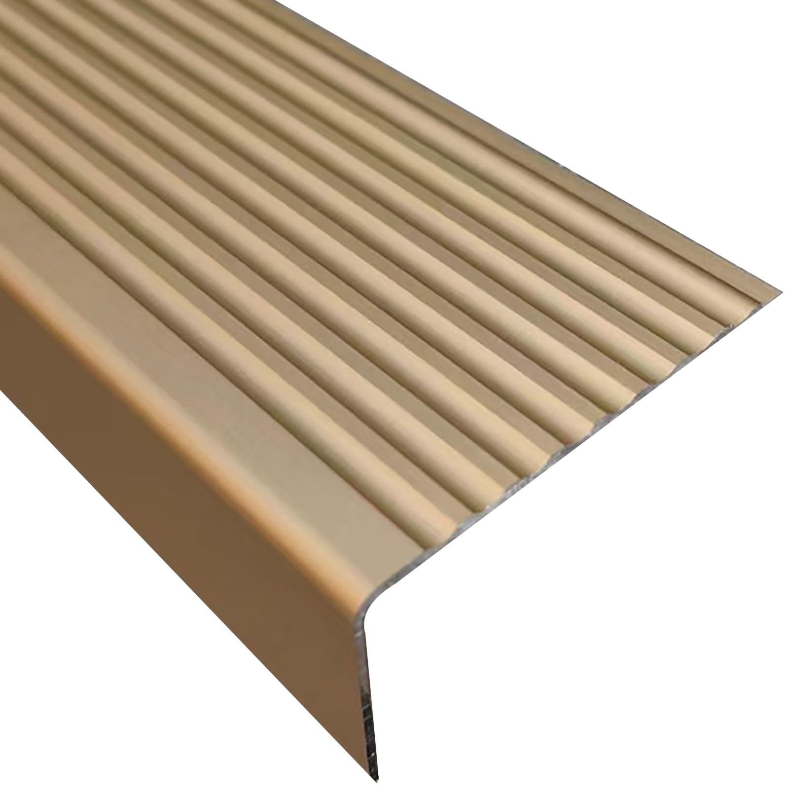 Solución antideslizante: borde de aluminio para escalera de madera y azulejo