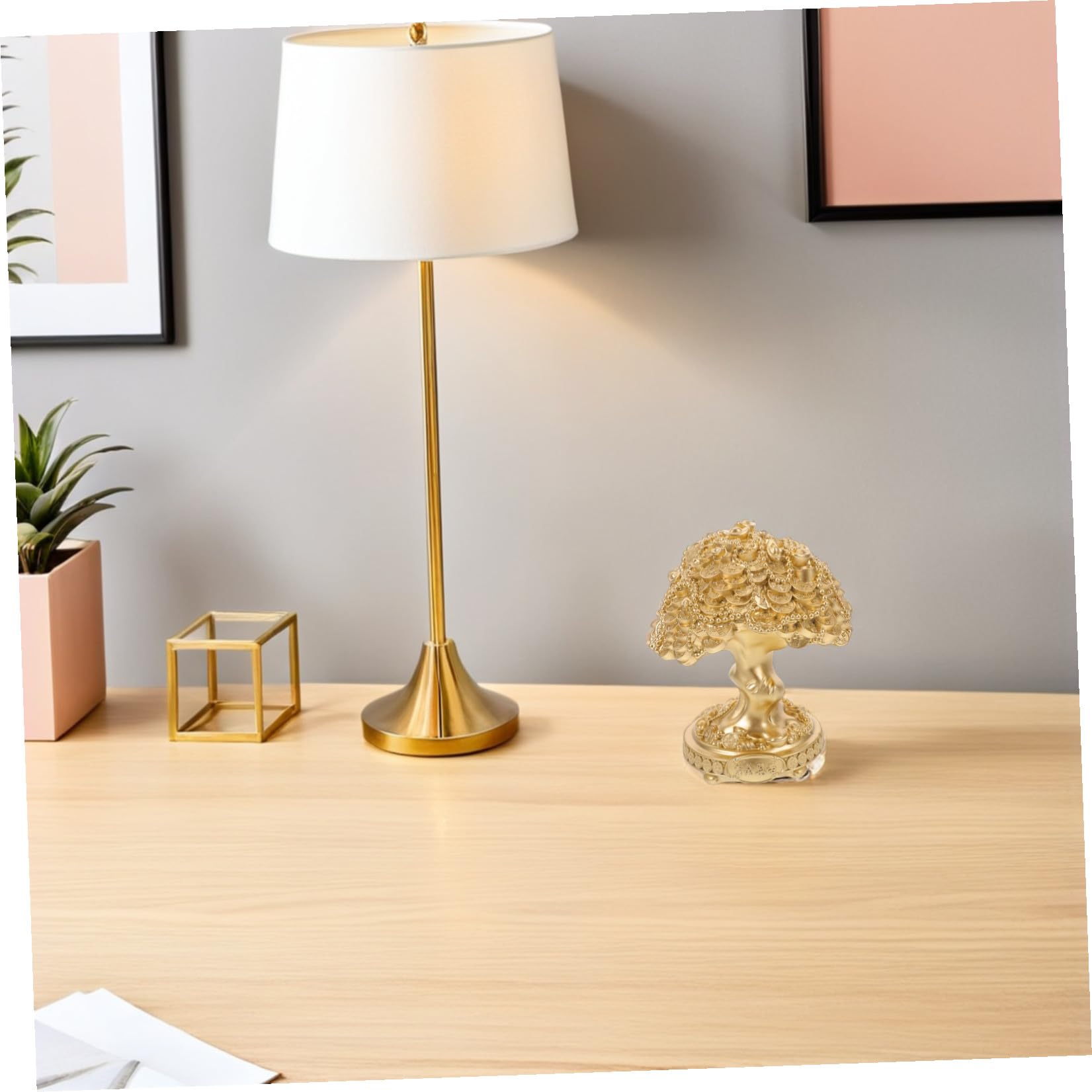 Geldbaum aus Kunstharz als Dekorativer Bonsai im Klassischen Chinesischen Stil für Büro und Schrank als Symbol für Wohlstand und Glück