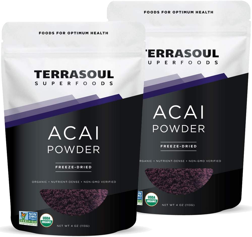 Terrasoul Superfoods Acai Berry Powder (Freeze-dried, Organic), 8-ounce
