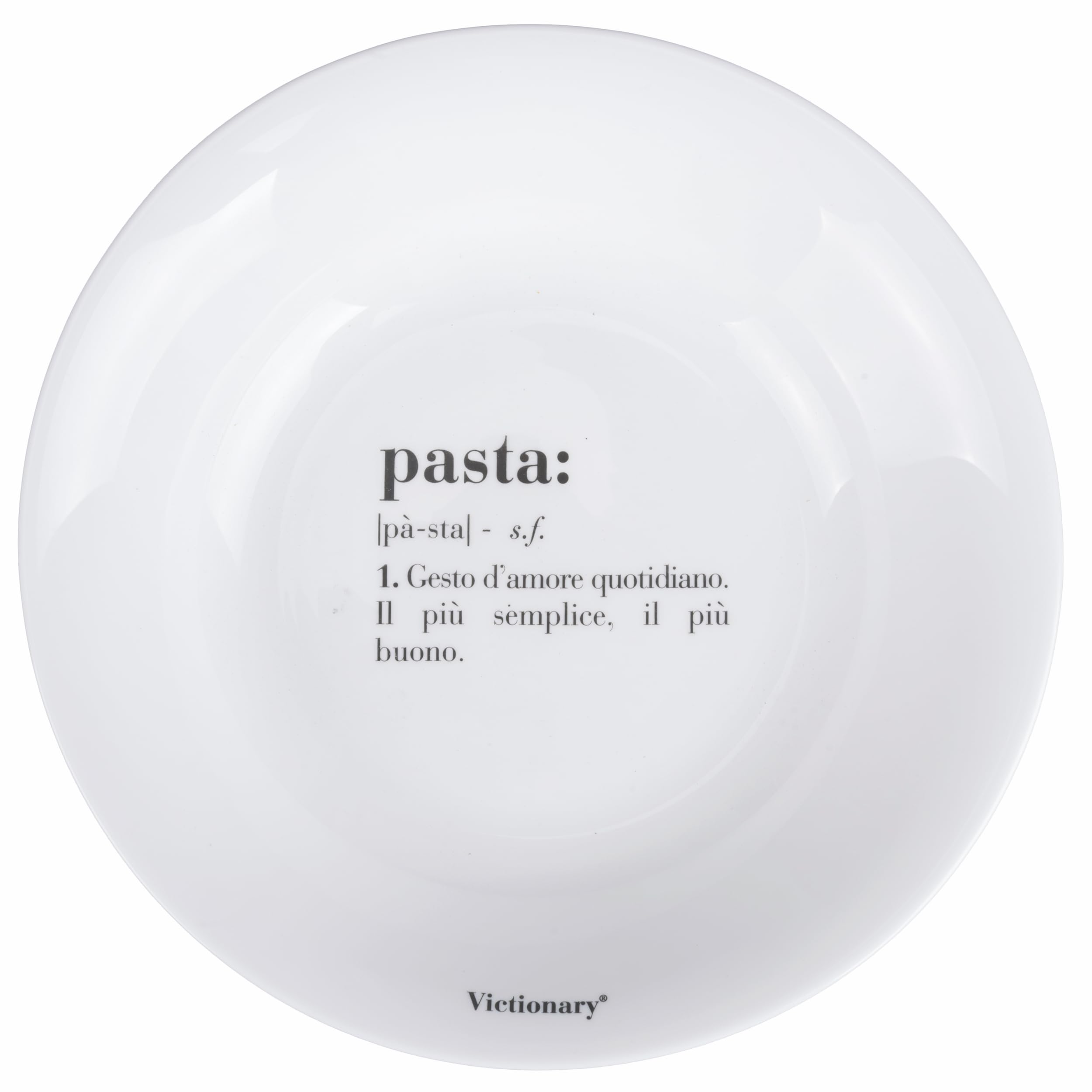 Set 6 Piatto fondo tondo 22 cm in vetro opalino, Victionary Pasta