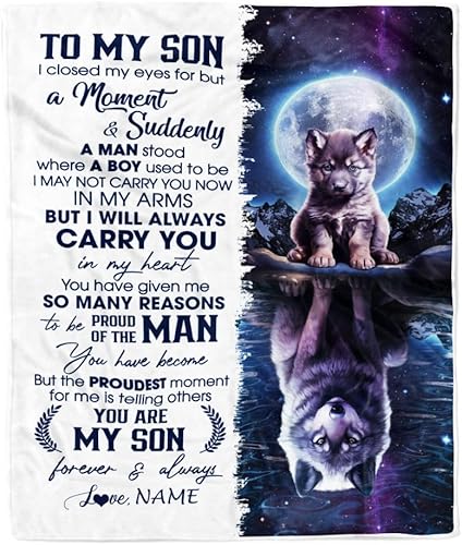 Miniatura 6 de Manta Personalizada Para Mi Hijo Regalos de Mamá Papá Madre Dondequiera que Esté Tu Viaje en la Vida Elefante Hijo Regalos de Cumpleaños Graduación