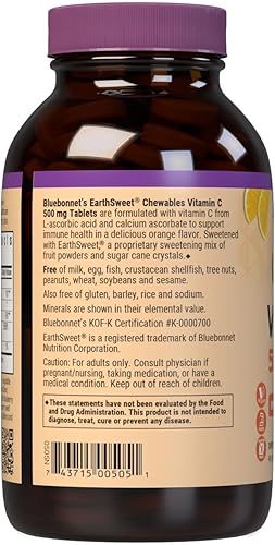 Miniatura 3 de Bluebonnet Nutrition EarthSweet Vitamina C 500 mg Potente protección antioxidante y suplemento de apoyo a la salud inmunológica - Máxima absorción -