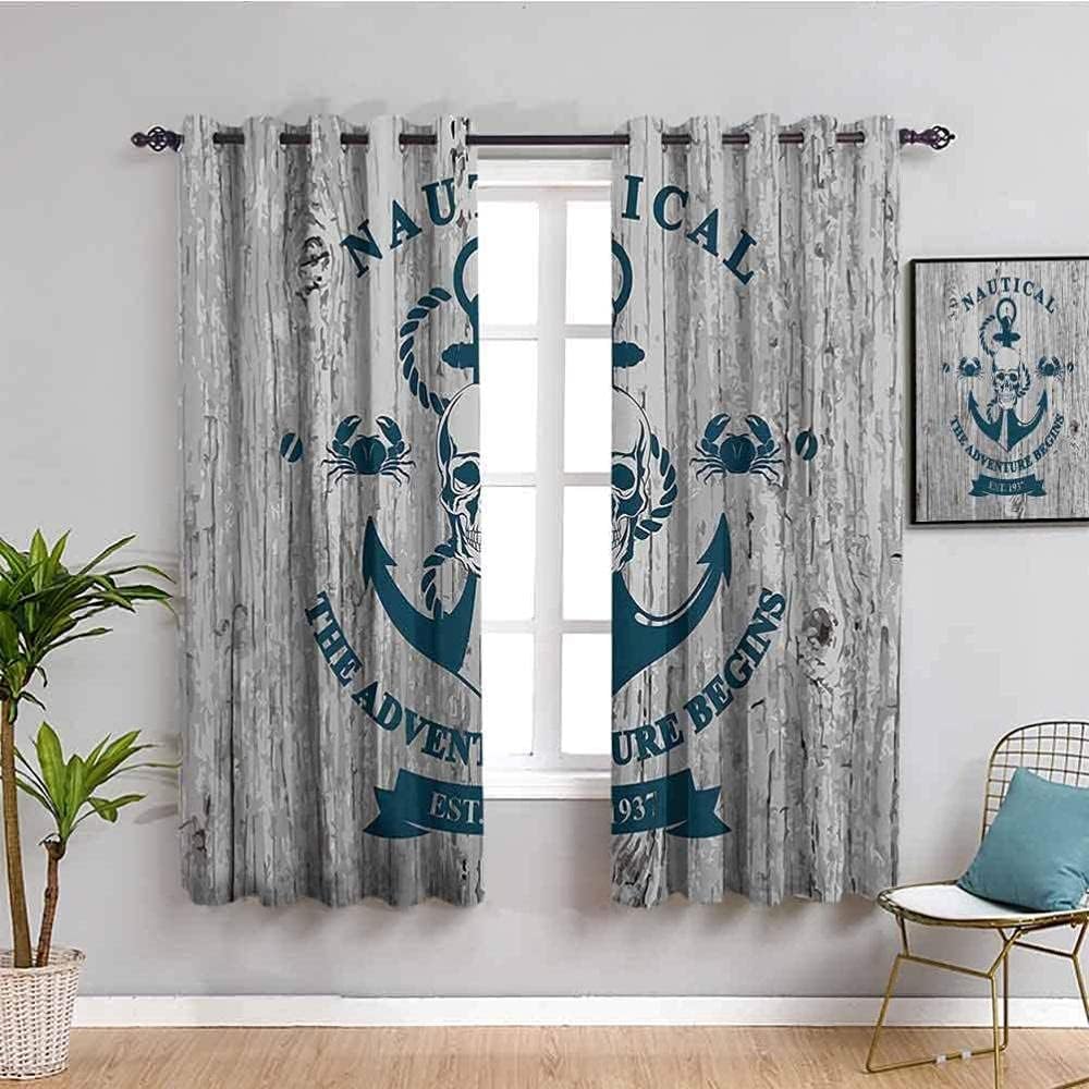 WYH-YW curtains for bedroom eyelet Retro gray skull English 220x215cm Polyester 3D Print 2 Panels Super Soft Thermal Insulated Noise Reduction Energy saving for Kids' Room Bedroom Living Room Home Dec