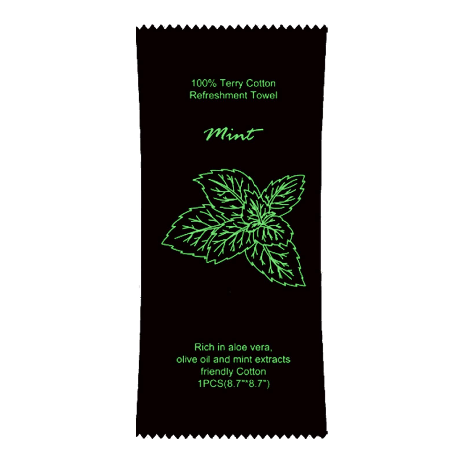 Moist Cotton Towel Bulk Moist Towelettes Individually Wrapped 8.7" x 8.7",White Towel Services,Refreshment Pre Moistened Towels for Travel Sport Party Spa Dentist (1 Count (Pack of 100), Mint)