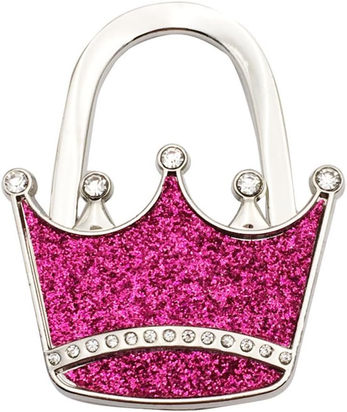 Crown Style Premium Foldable Handbag Bag Purse Hanger Table Hook Holder (Rosy)