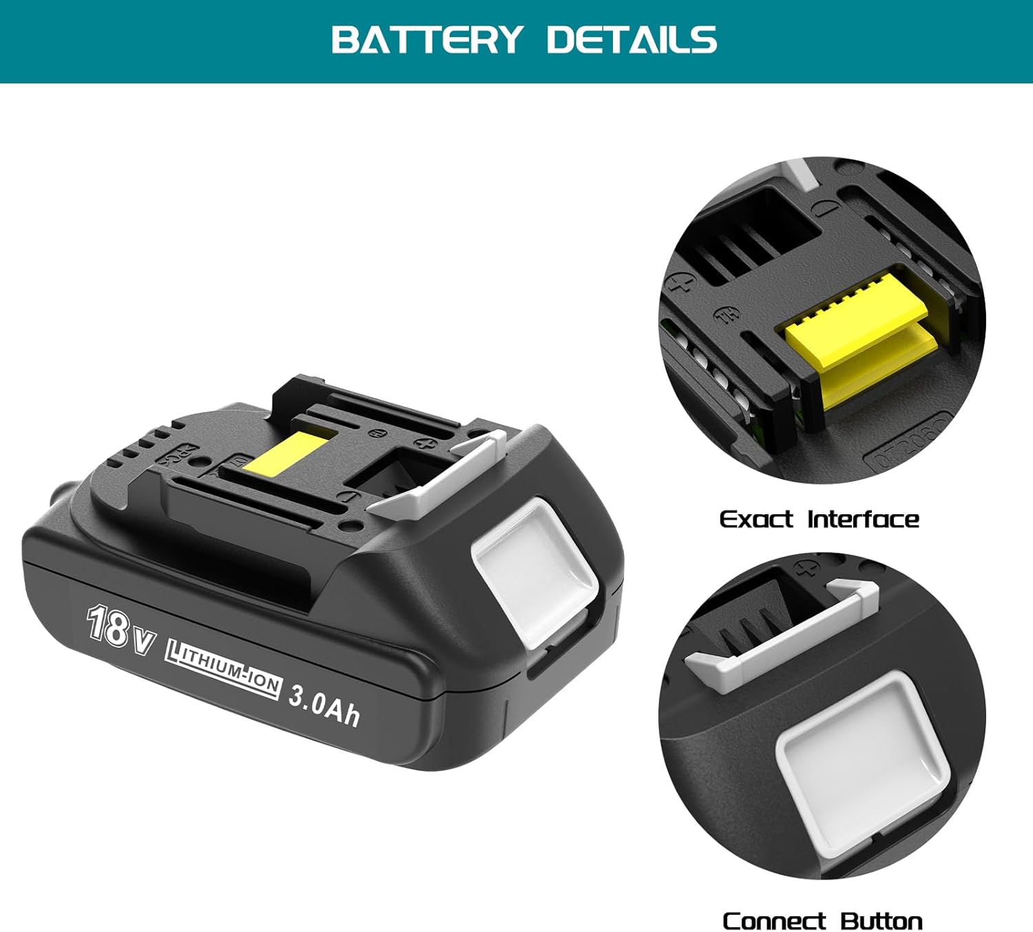 2 Pack 3.0Ah 18 Volt Battery Replace for Makita 18V Battery BL1815 BL1840B, Compatible with makita 18v Battery Chargers and Cordless Power Tools - Image 5