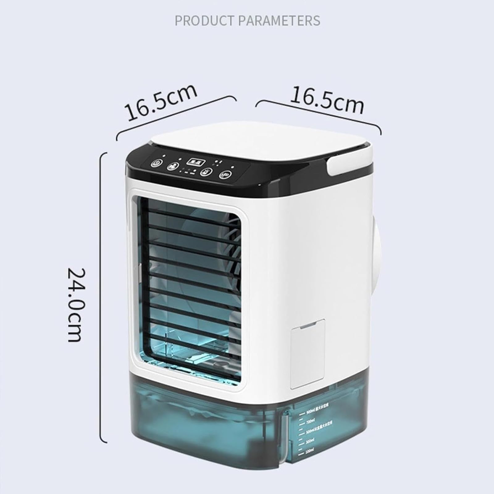 Aria condizionata portatile,ventilatore,ventilatore a risparmio energetico,mini refrigeratore 3 in 1,serbatoio da 900 ml,con luce LED,flusso d'aria regolabile,adatto per camera da letto Double spray
