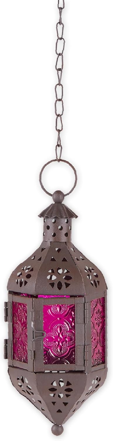 Zingz & Thingz Accent Plus Mystical Candle Lantern, Wash, Multi Colour, 4" x 4" x 10" high