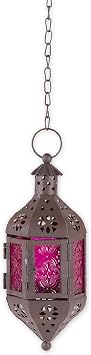 Zings & Thingz 57070470 Cutout Moroccan Hanging Lantern, Black