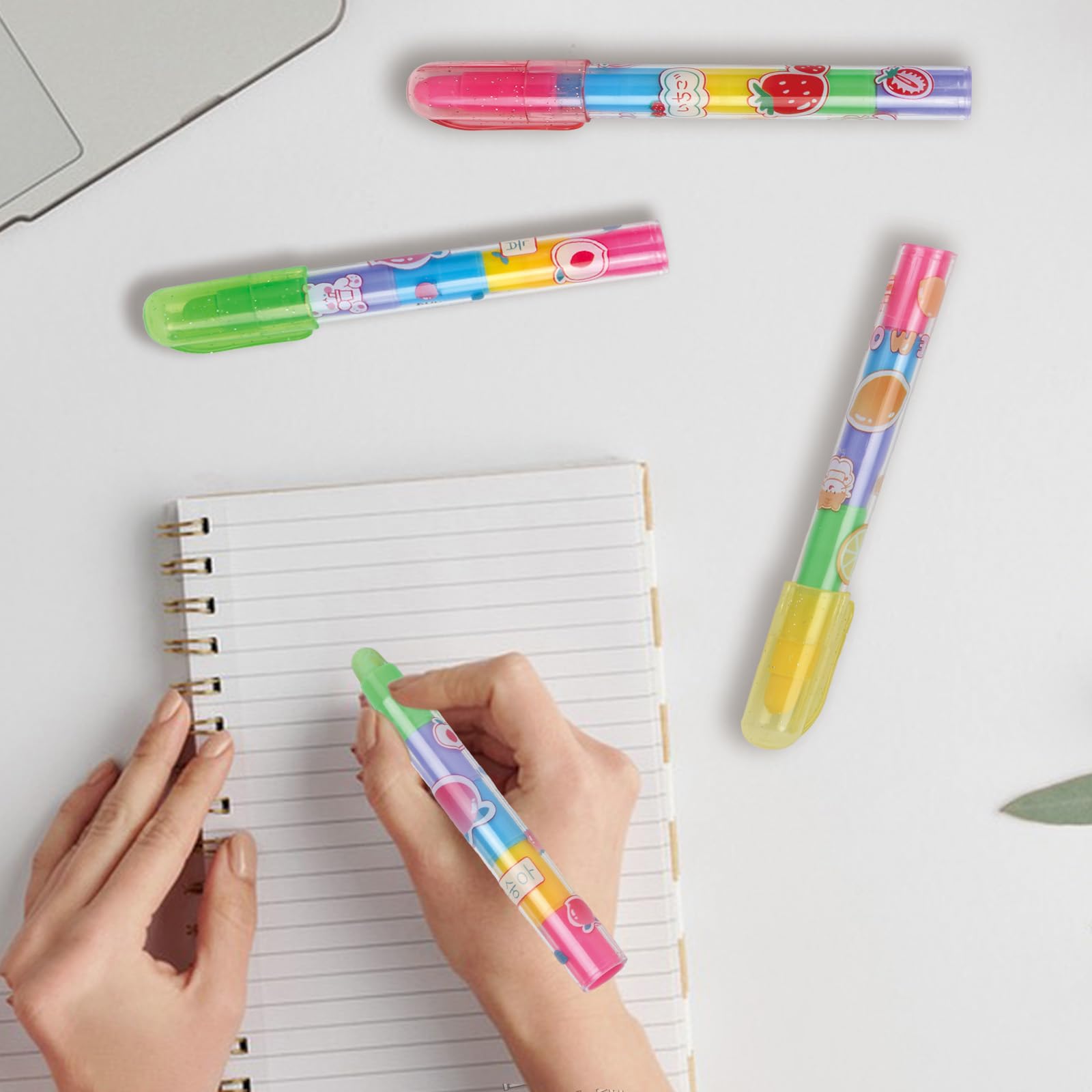 12 gommes style stylo, 6 coques de stylo gomme rétractables + 6 gommes, Crayon Gomme Mécanique