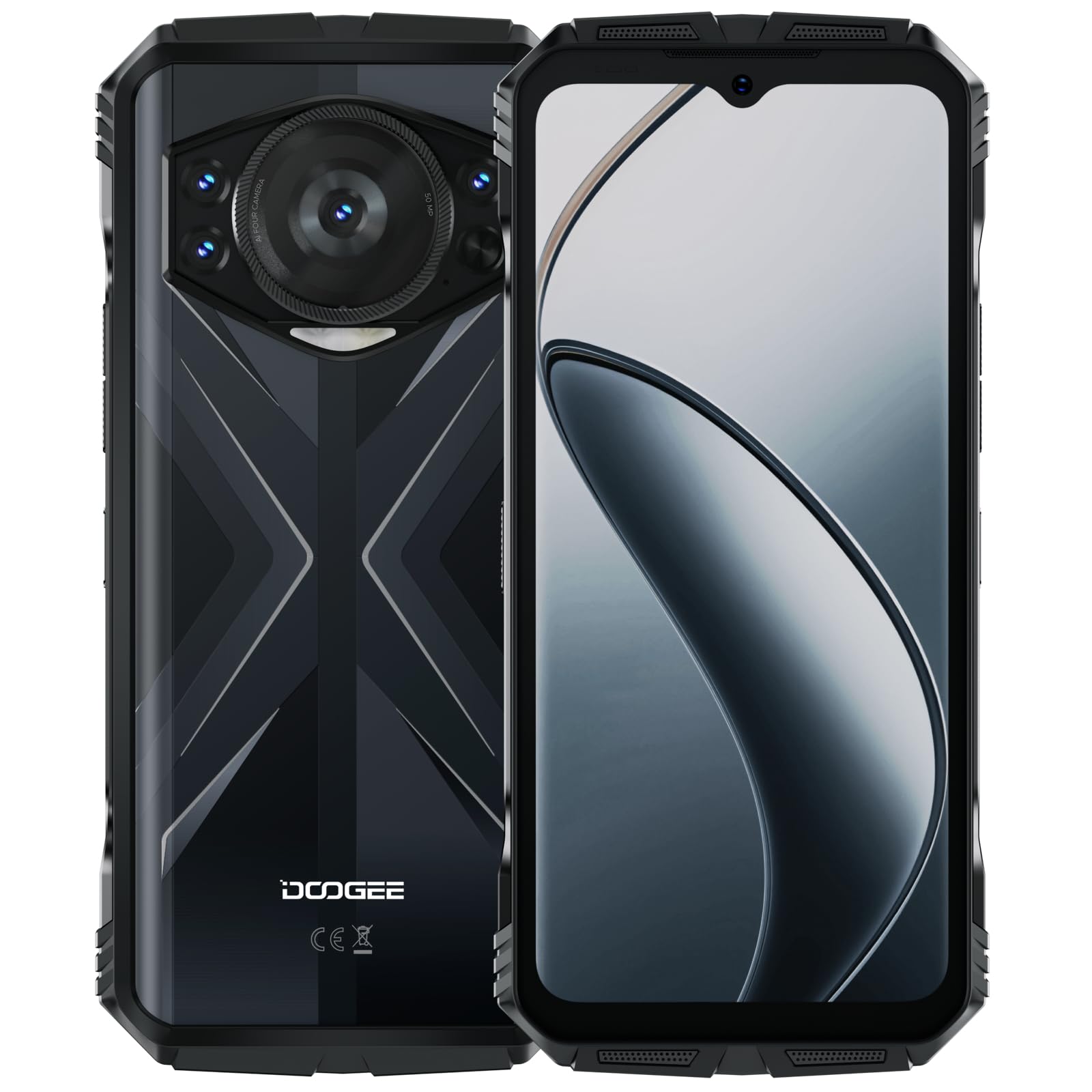 DOOGEE S118 4G Outdoor Handy Ohne Vertrag, 20GB+512GB, 6.58” FHD+ 120Hz Baustellenhandy, Android 14 Outdoor Smartphone, Helio G99, 50MP Kamera, 10800mAh/33W, IP68 Wasserdicht, Dual SIM/OTG/NFC/GPS