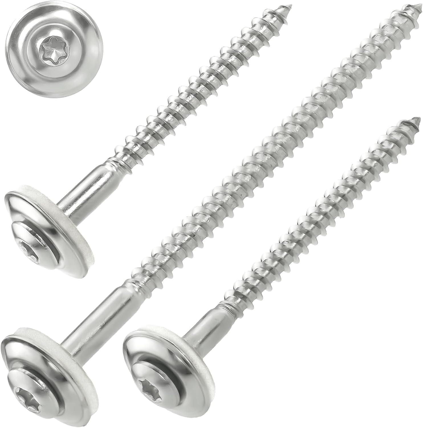 Tornillos Screw Rebel, acero inoxidable A2, con arandela de 15 mm de diámetro EPDM TX 20, con certificación CE
