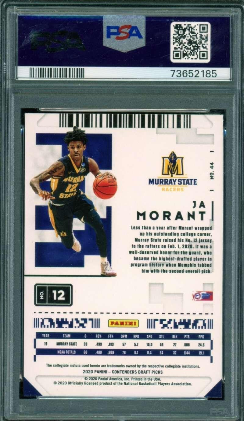 Ja Morant Card 2020-21 Panini Contenders DP Explosion (pop 10) #44 PSA 10 - Unsigned Basketball Cards