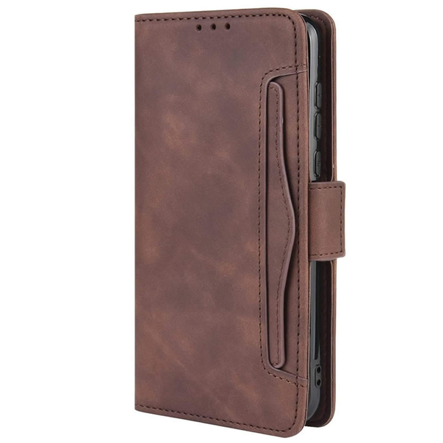 HualuBro Cover per Motorola One Zoom, Flip Cover a Libro in Premium PU Pelle Magnetica Antiurto Case Portafoglio Custodia per Motorola Moto One Zoom Cover - Marrone