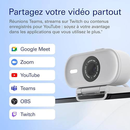 Elgato Facecam Neo – Full HD Webcam with Easy-Slide Privacy Shutter, Light Correction, For Video Calls, Streaming, Teams/Zoom/Slack/OBS/Twitch/Youtube, and more – USB-C/Plug & Play on PC/Laptop/Mac - 4