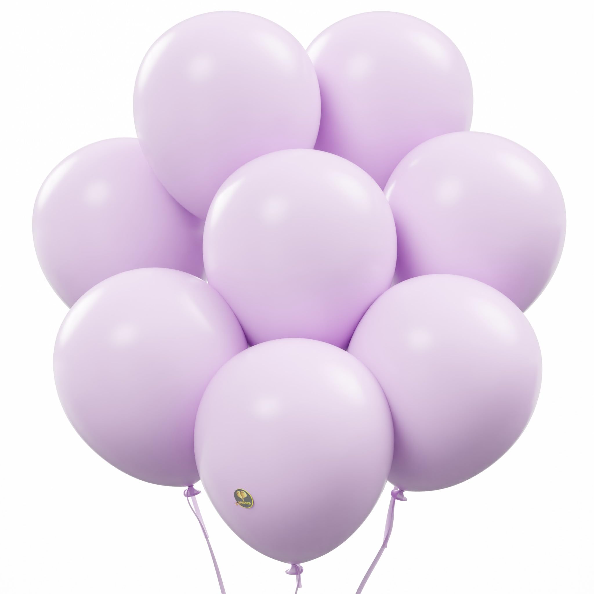 AFTERLOON® Biodegradable Balloons 24 pcs Pastel Purple 10 Inch, Matte Color Thickened Extra Strong Natural Latex Helium Float, Colorful Bulk Color