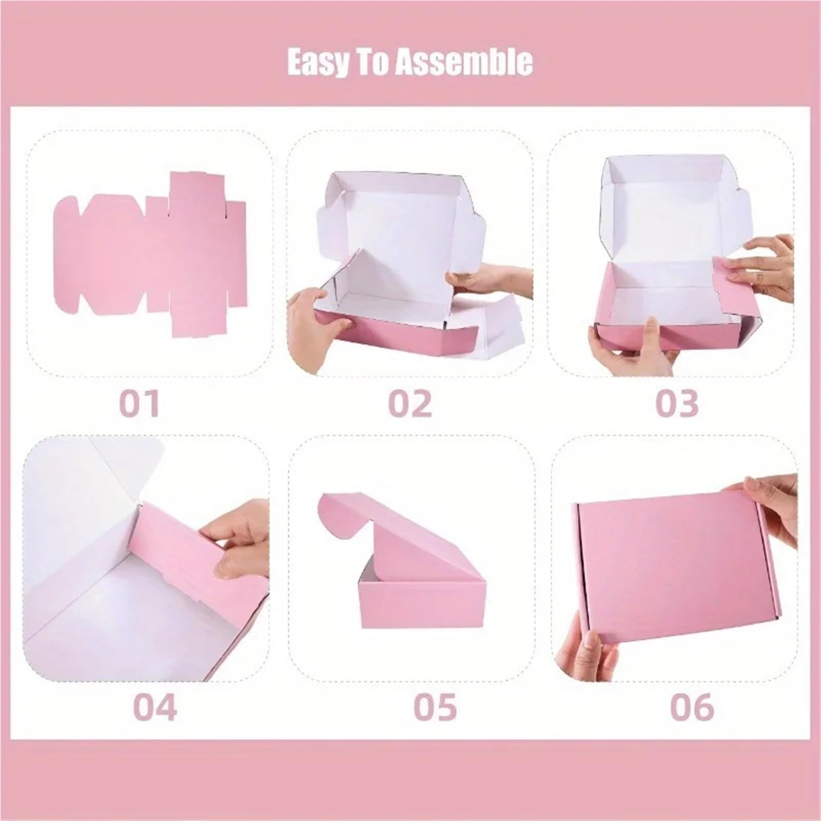 Scatole di spedizione rosa da 20 pezzi Per l'Imballaggio | Scatole postali in cartone ondulato rosa for l'imballaggio della posta di piccole imprese