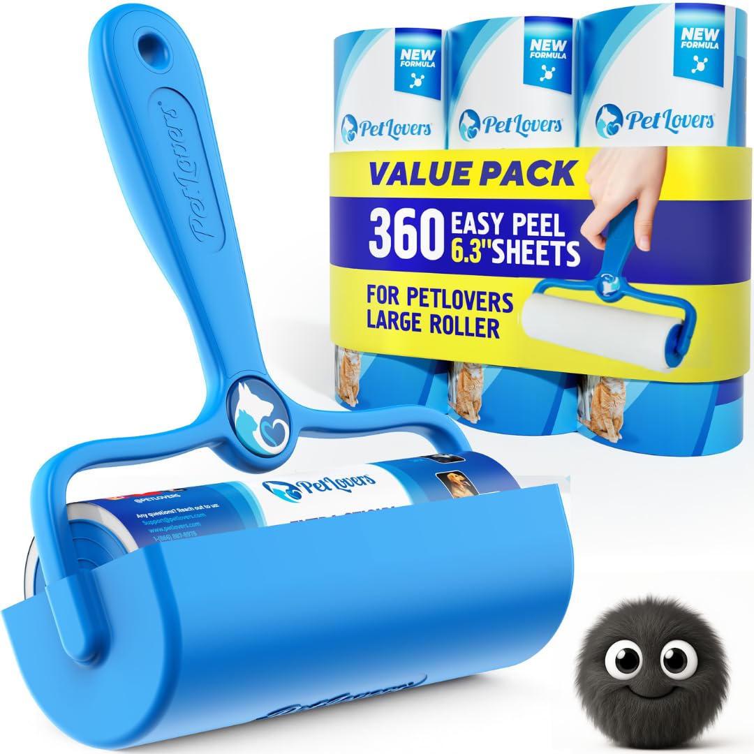 PetLovers Extra Roll of Adhesive Lint Set of 450 Sheets for Pet Hair Removal Lint Remover for Dogs and Cats Pack of 5 — view 20
