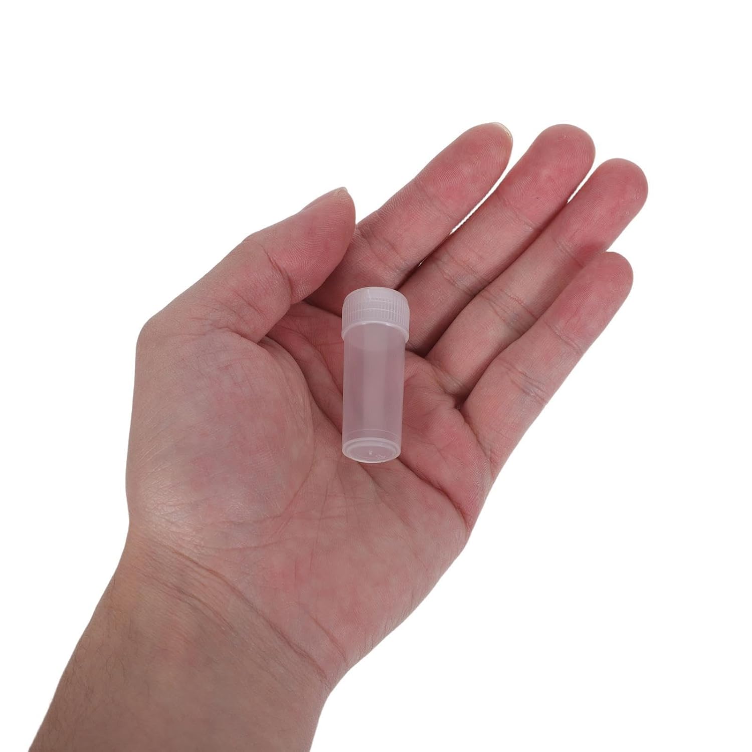 50pcs Small Transparent Sample Containers with Screw Tops - 5g Mini Storage Vials for Lab Pharmacy and Kitchen Organization - Clear Plastic Tubes for Powder Samples