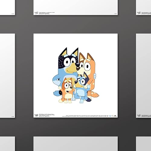 Miniatura 3 de Trends International Gallery Pops Bluey - Arte de pared de papá, mamá, Bluey y Bingo, versión sin marco, 12 x 12 pulgadas