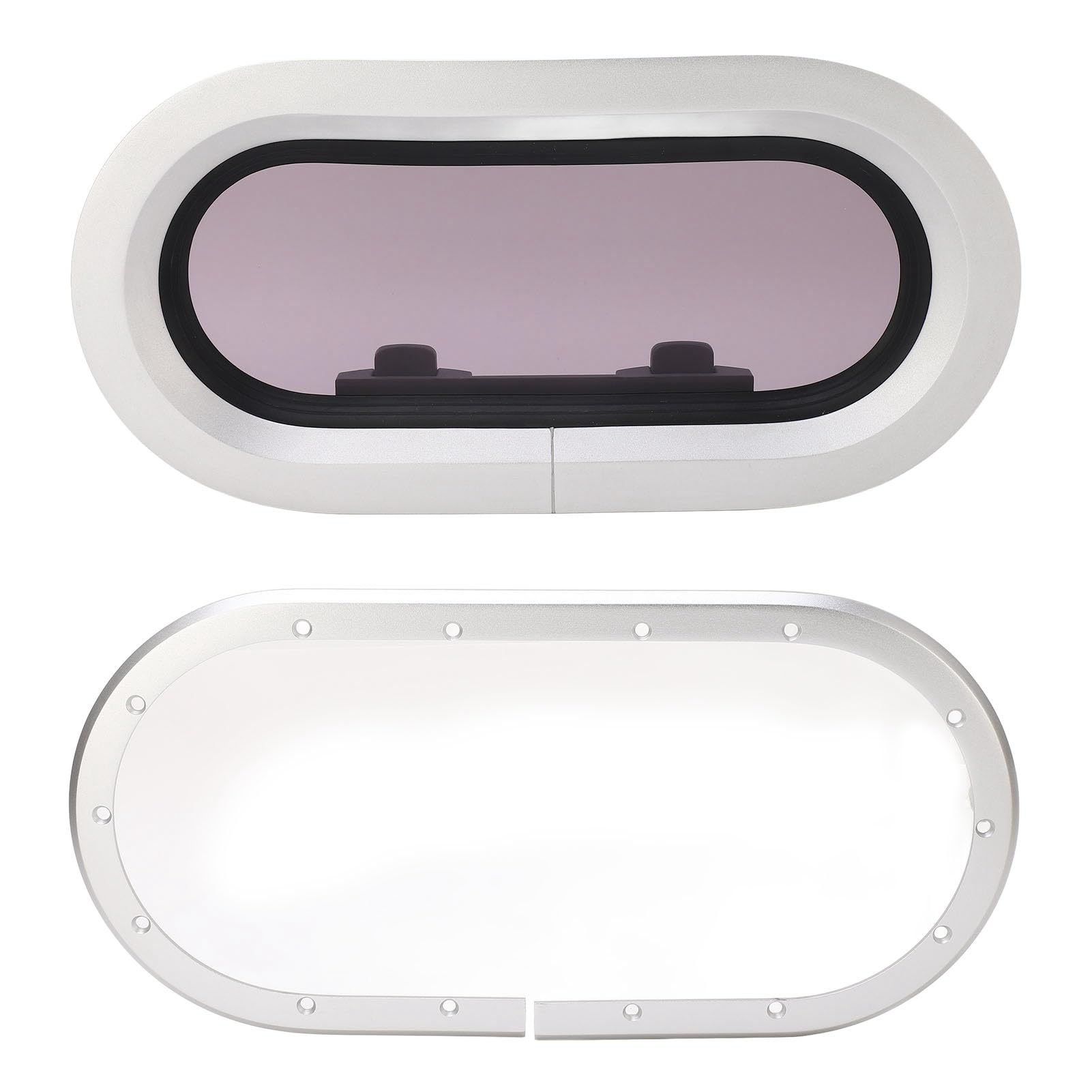 Boat Hatch Porthole RV Window Excellent Sealing UV Protection Round Corner Aluminum Alloy Frame Acrylic Glass RV Portlight Window for Boat Yacht
