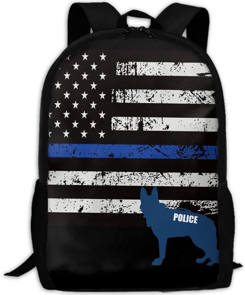 CYMO American Police Dog Unique Outdoor Shoulders Bag Fabric Backpack Multipurpose Daypacks for Adult