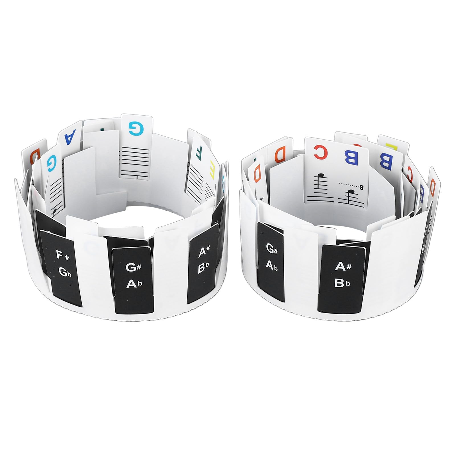 Miskall Piano Key Stickers, Removable 88 Key Piano Keyboard Note Labels Colorful Notes Guide Letters Stickers for Kids Beginner Learning for Piano Keys, Piano Key Labels Notes