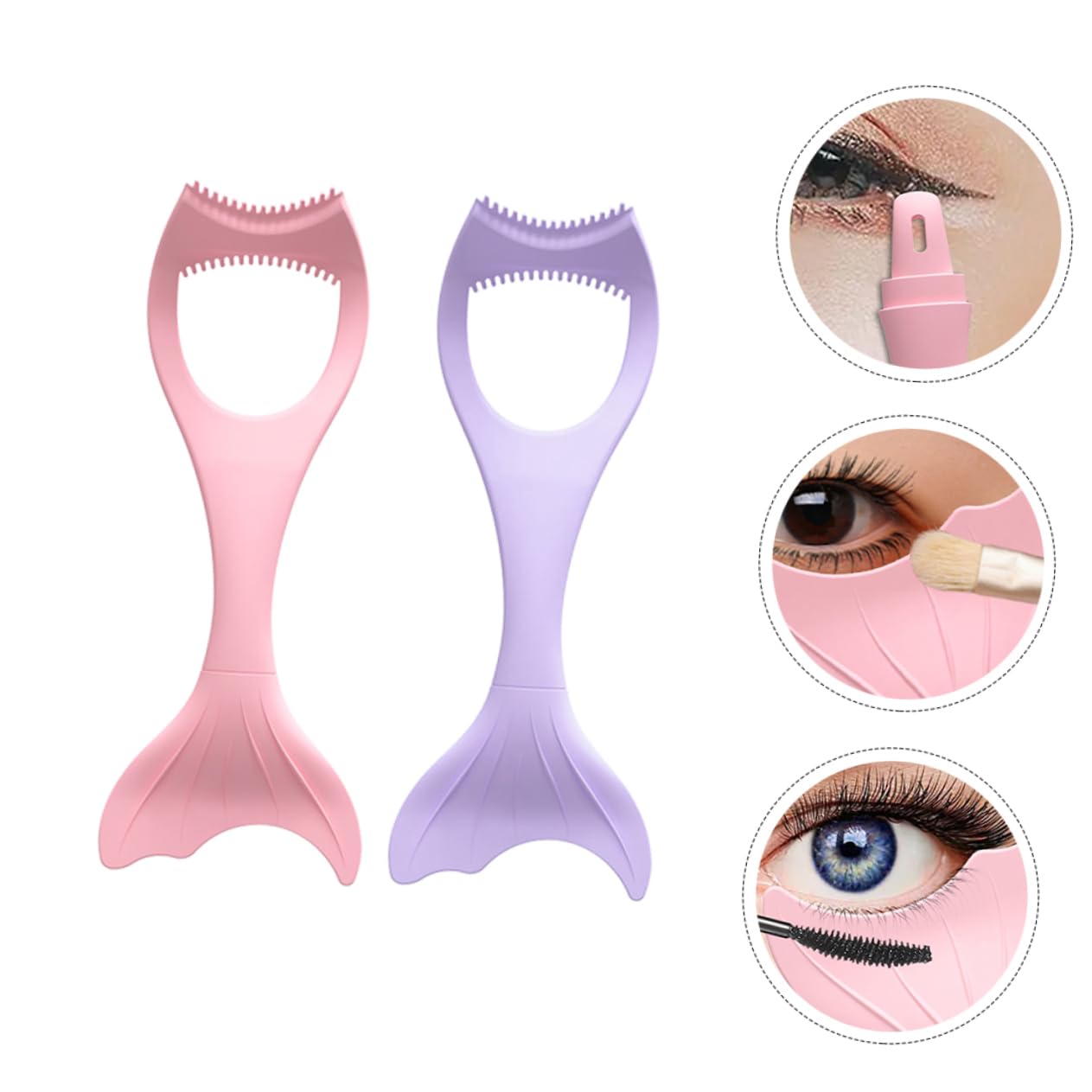 minkissy 6 pinceles de rímel, delineador de ojos, plantillas moldeadoras para niñas, delineador de ojos de silicona, herramienta de guía de delineador de ojos, herramientas de maquillaje para ojos,