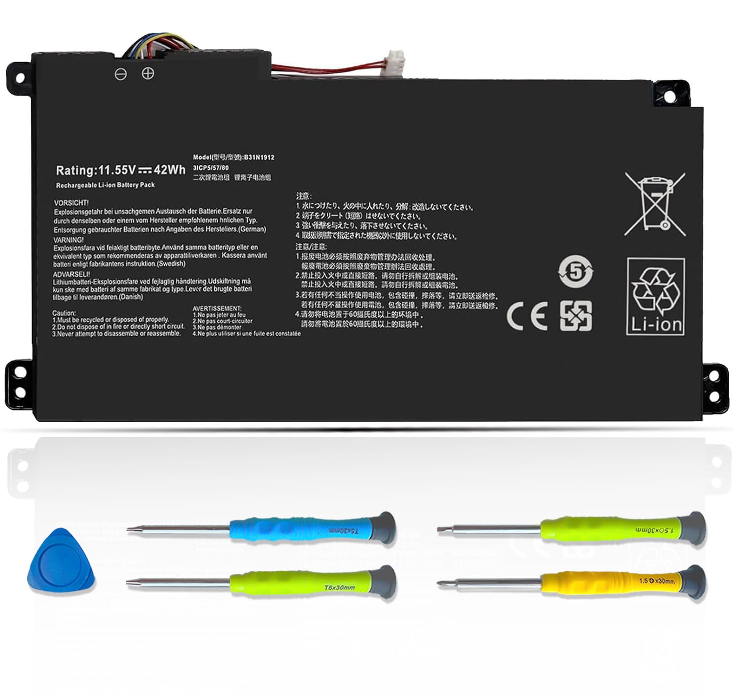 ASODI B31N1912 C31N1912 42Wh Laptop Battery Compatible with ASUS VivoBook 14 E410MA L410MA E410KA E510MA E510KA F414MA L510MA R522MA E410MA-EK026TS EK018TS L410MA-BV058TS E510KA-EJ033TS E510KA-EJ033TS