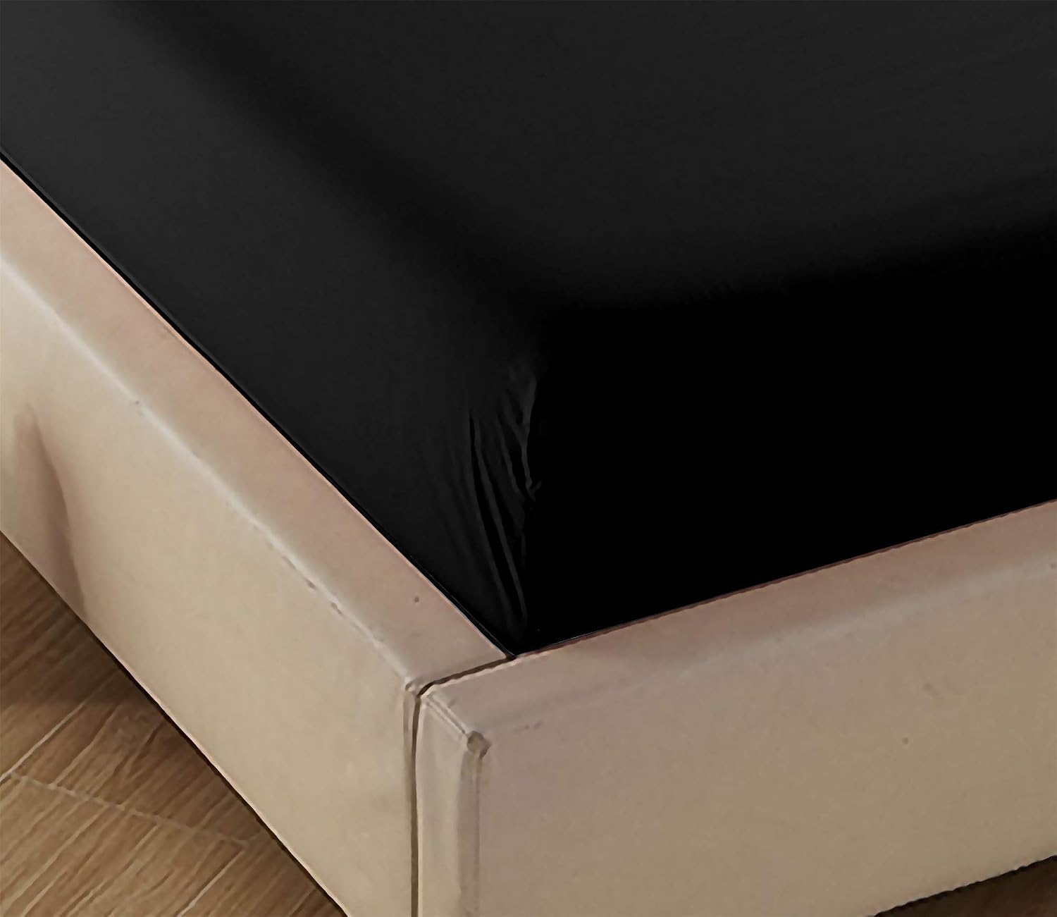 4U'LIFE 2-Pack Twin Fitted Sheets, Prime 1800 Series Double Brushed Microfiber,Ultra Soft & Comfortable,Black