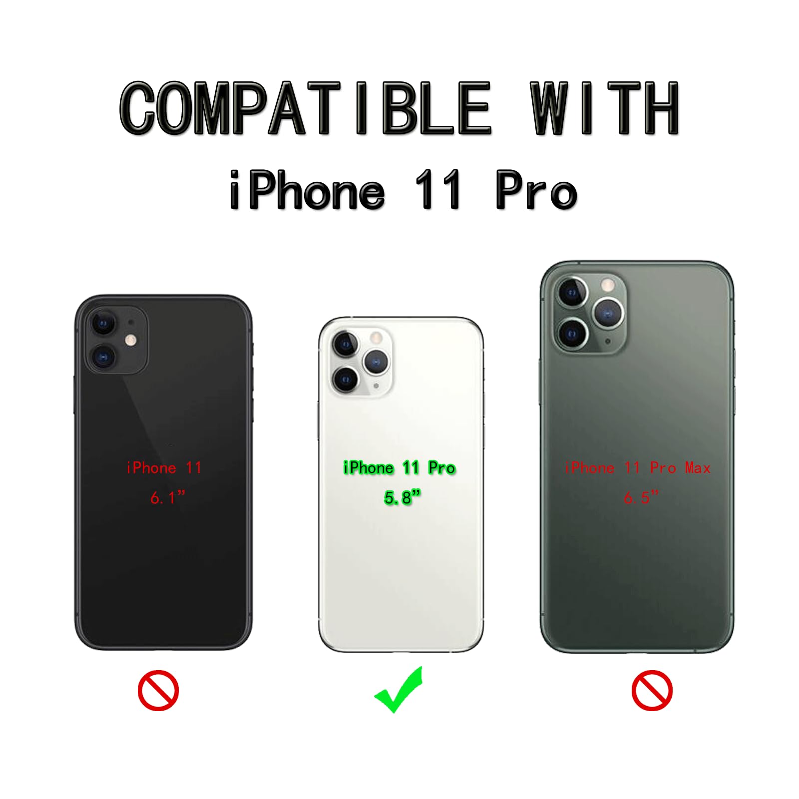 Zouzt for iPhone 11 Pro Case with Cord and Card Holde - Image 2