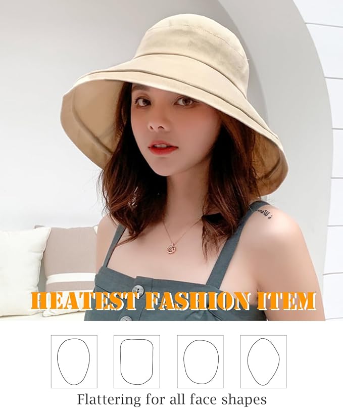 Sombrero de ala ancha para mujer con protección UV, plegable y cómodo miniatura 6