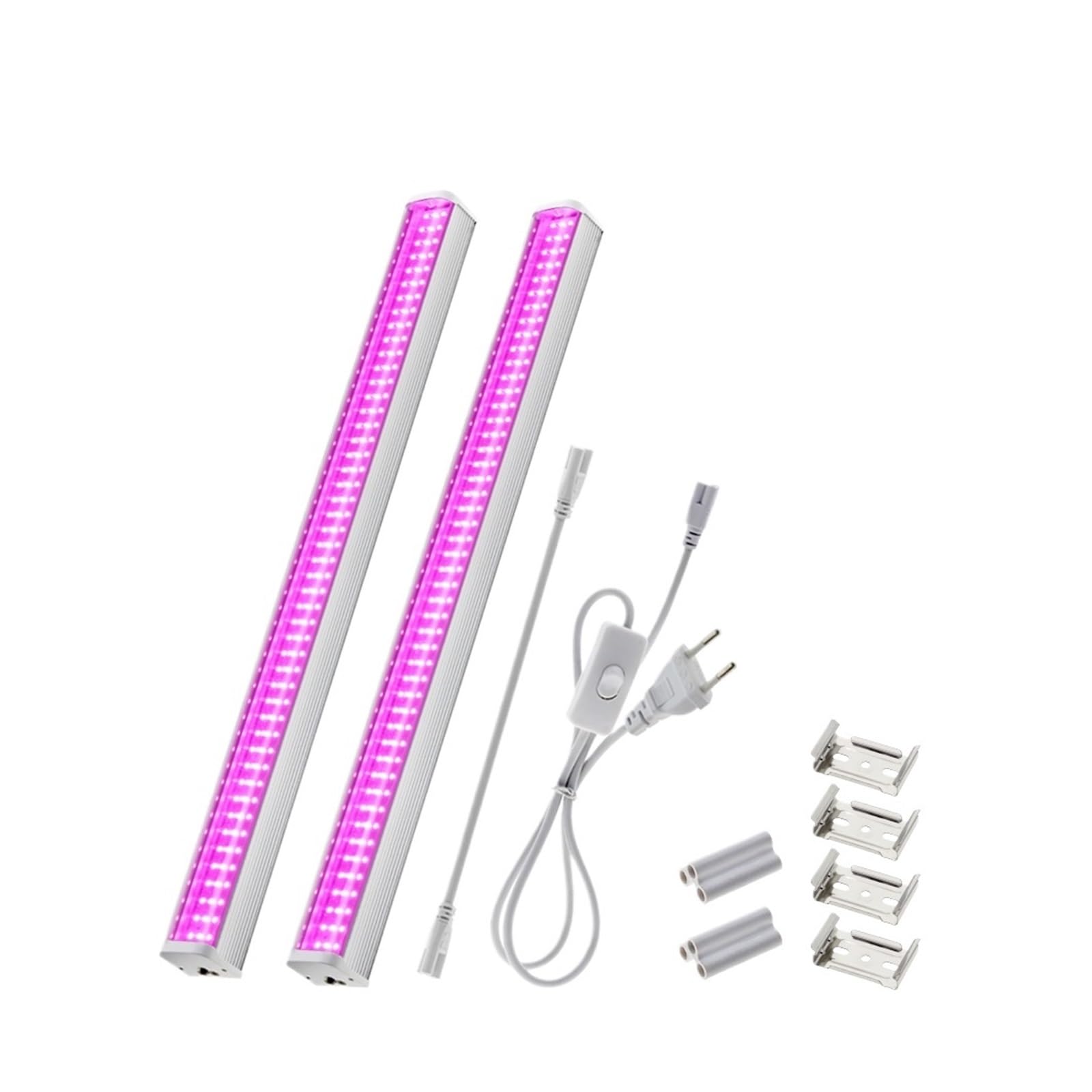 Luces de Cultivo, Luz de cultivo 100V-265V Barra de luz LED de espectro completo for plantas lámpara Phyto de 53cm con cable de conexión Sunshine 4000K 380-780nm(380-750nm 2pcs)