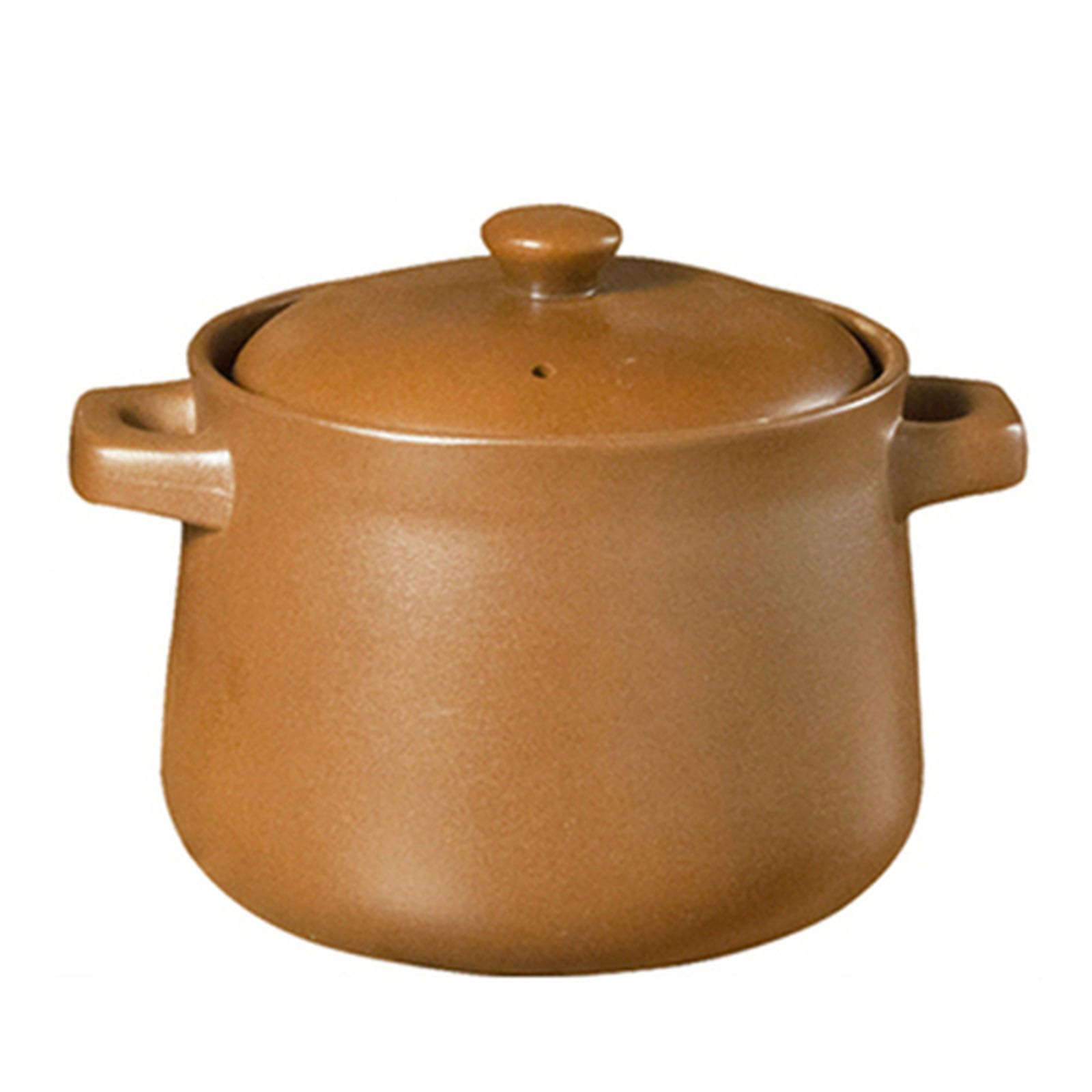 UGCER Ceramic Casserole Stew Pot - Earthenware Clay Pot Versatile Cookware with Lid Even Heating for Slow Cooking, Hot Pots, Soups,10L