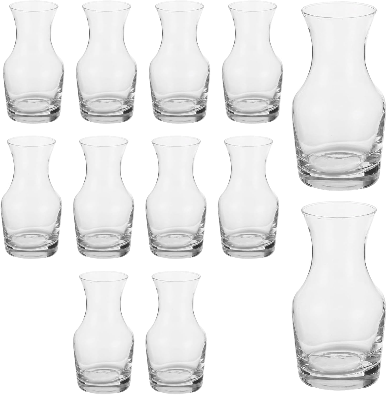 12 Pcs Mini Carafe Set, 6 oz Liquor Decanter, Individual Pour Wine Decanter, Elegant Glass Wine Dispenser for Whiskey, Bourbon, Vodka, Parties and Tasting