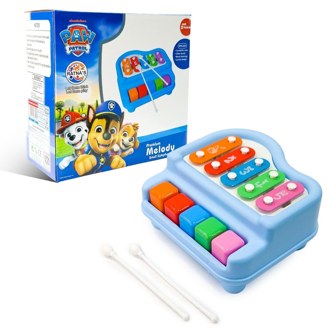 Paw Patrol 2-in-1 Piano & Xylophone Small Musical Toy for Kids, Colorful 5-Note Keys with Drumsticks, Battery-Free Musical Instrument Toy for Baby and Toddlers Ages 3+ Years-image-46