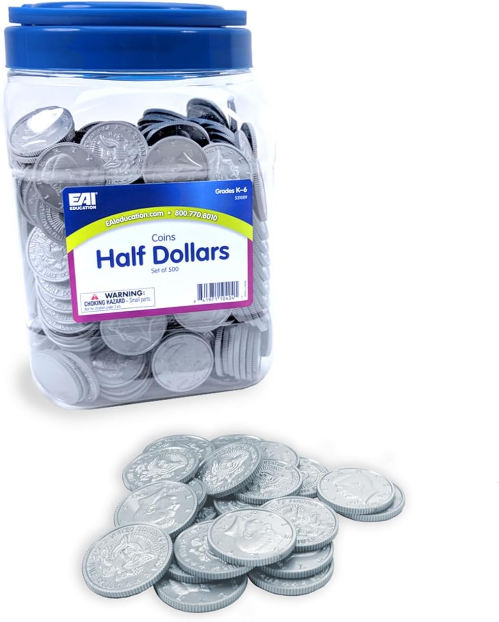EAI Education Coins - Half Dollars - Set of 500